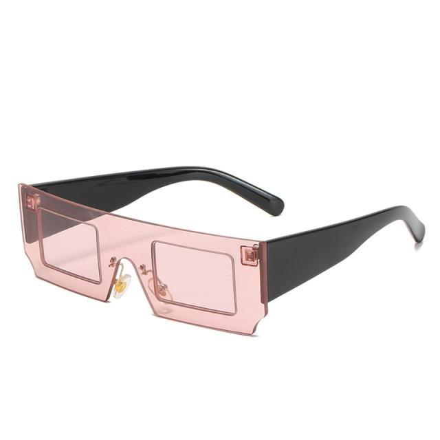 Rectangle Sunglasses for Women Retro Trendy Fashion Glasses Oval Lenses Narrow Thin Square Frame with UV400 Protection Decent Contrast Color Slice Box Style Glasses In Ocean Color  Sunglasses For Men & Women