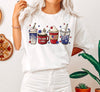 Red White And Brew Coffee Drink Bold Coffee Culture Graphic Edition Comfort Colors Tee