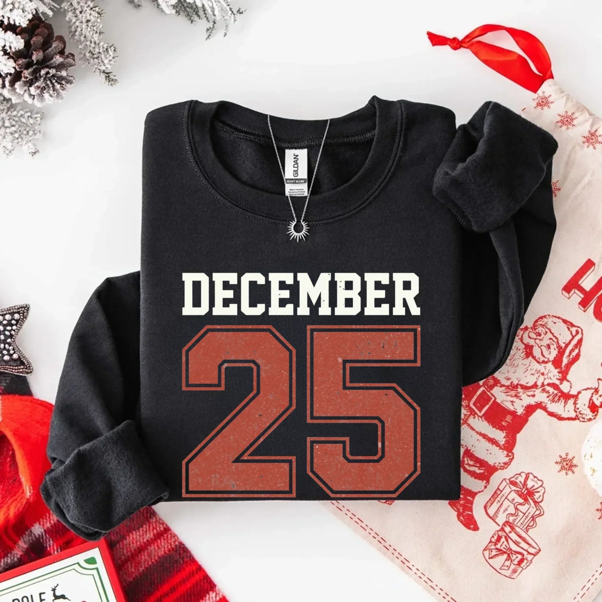 Retro Christmas DECEMBER 25 Sweatshirt Festive Holiday Sweater