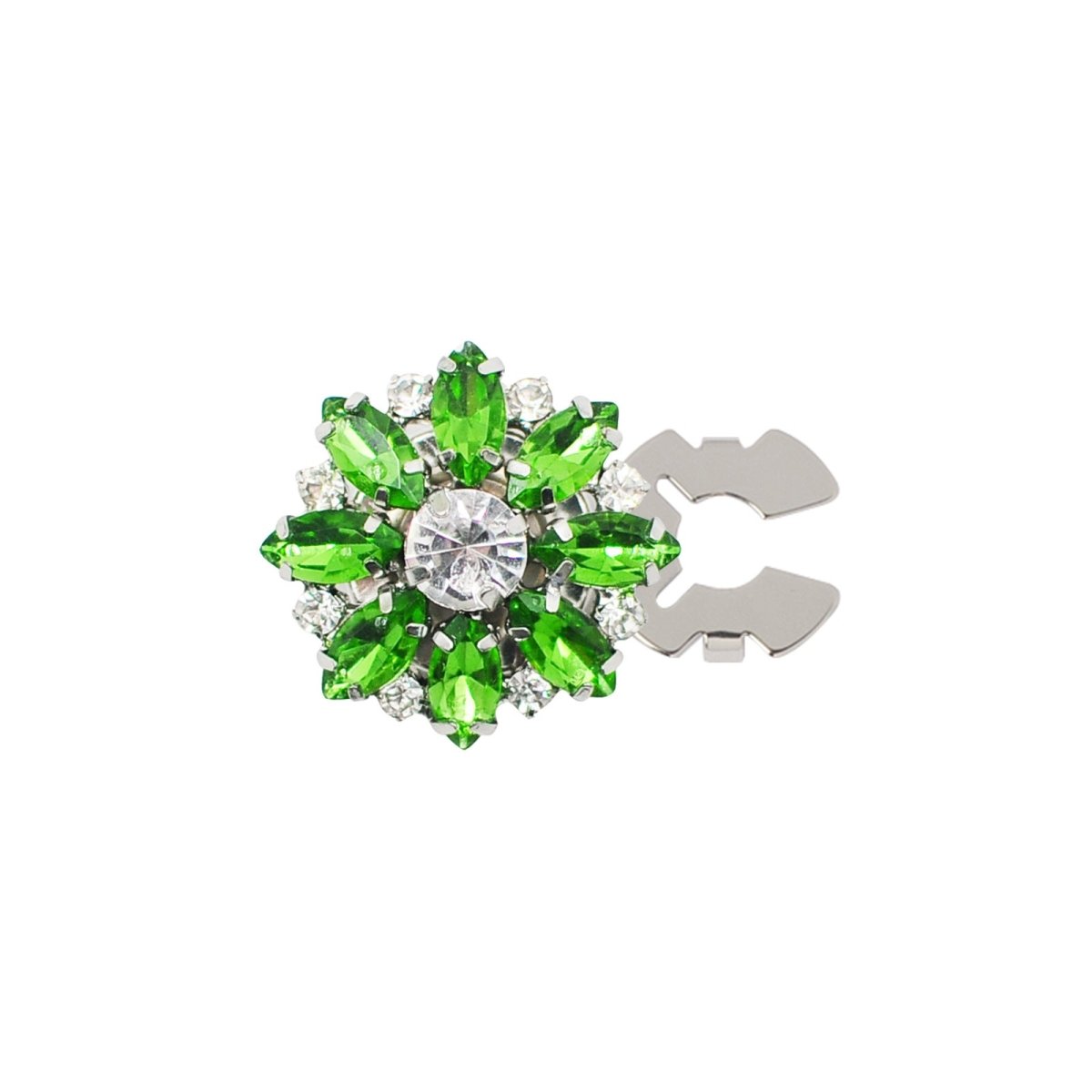 Rhinestone Button Covers | Crystal Flower Decorative Clips(MAC359)
