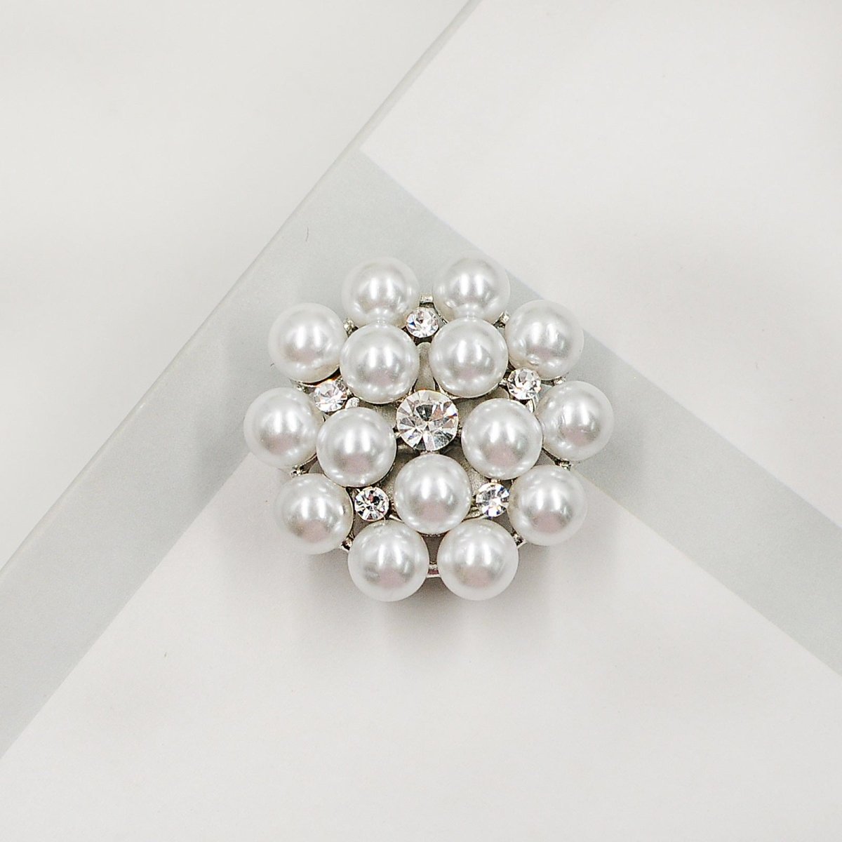 Rhinestone Button Covers | Crystal Flower Decorative Clips(MAC359)