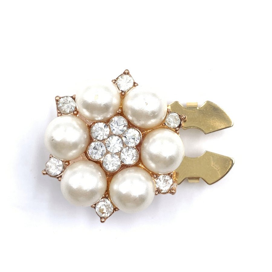 Rhinestone Button Covers | Crystal Flower Decorative Clips(MAC359)