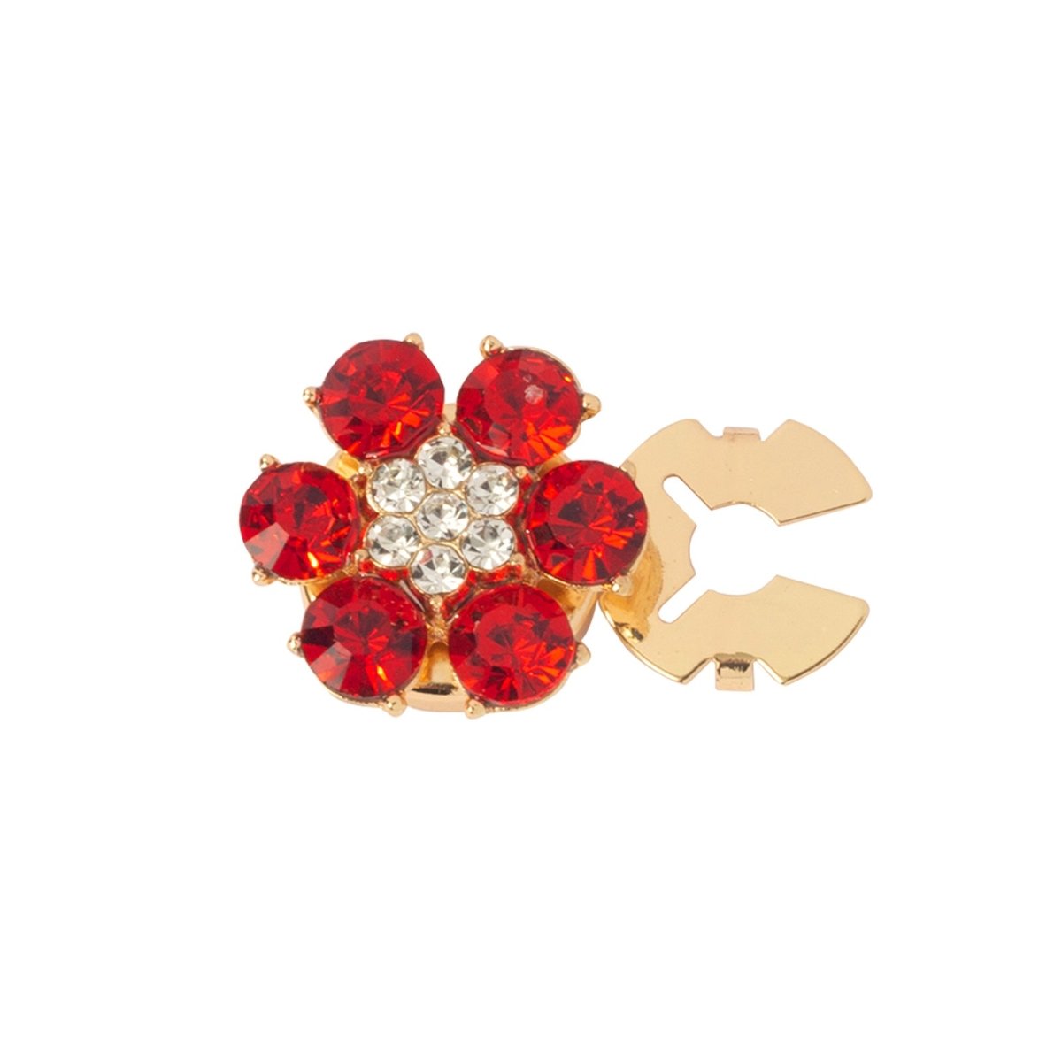 Rhinestone Button Covers | Crystal Flower Decorative Clips(MAC359)