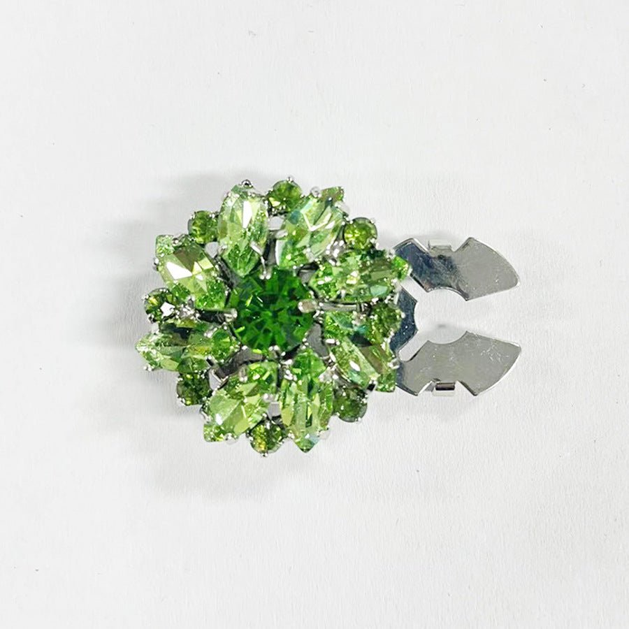 Rhinestone Button Covers | Crystal Flower Decorative Clips(MAC359)