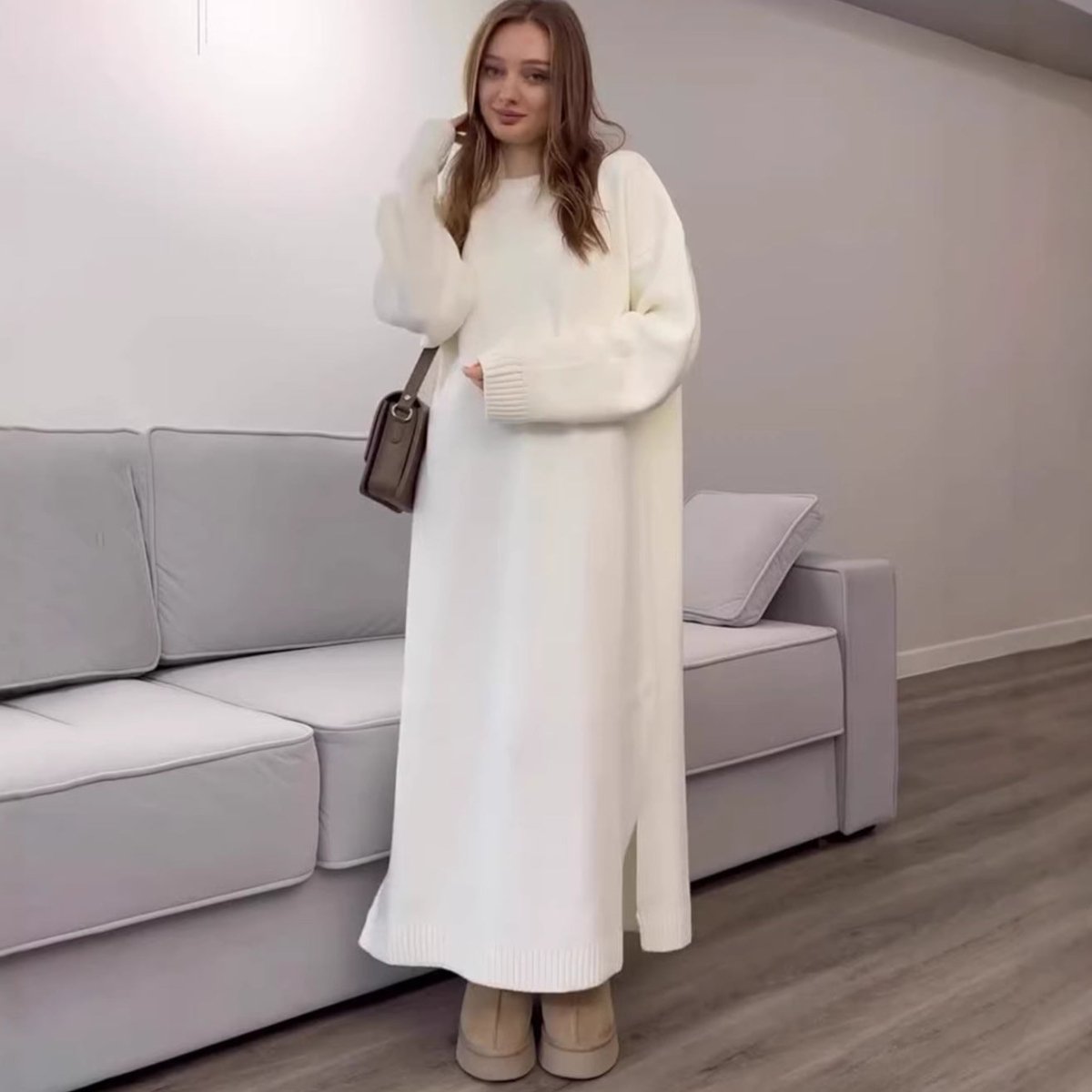 Ribbed Knit Maxi Dress(MS443)