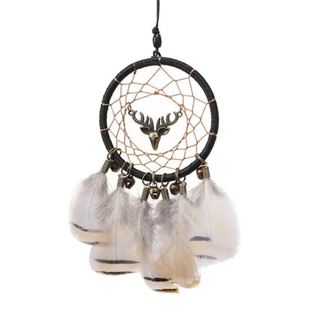 Romantic Dream Catcher Tree of Life Brown Native Handmade Traditional Dream Catcher Yin Yang 50" Long Home Decoration Feather Dream-catcher For Bedroom Wall Hanging Home Decor Wedding Party Blessing Gift