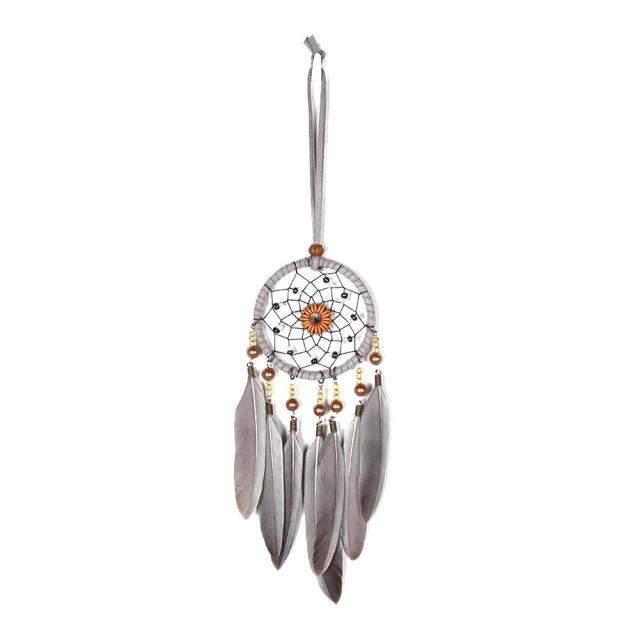 Romantic Dream Catcher Tree of Life Brown Native Handmade Traditional Dream Catcher Yin Yang 50" Long Home Decoration Feather Dream-catcher For Bedroom Wall Hanging Home Decor Wedding Party Blessing Gift