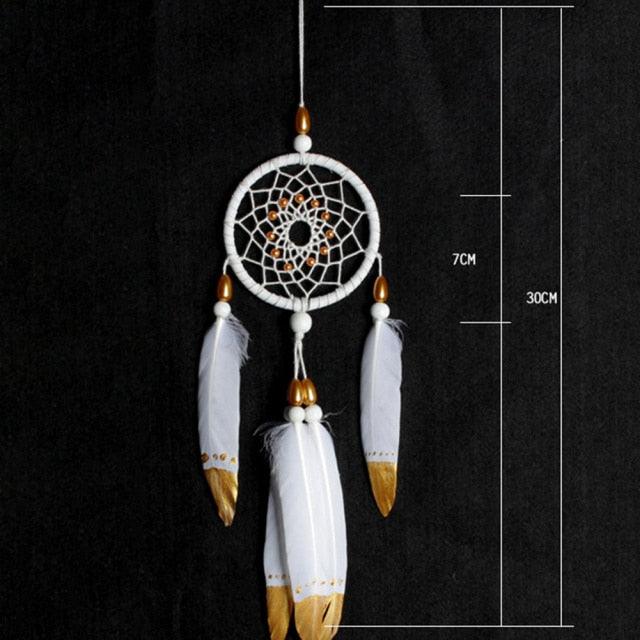 Romantic Dream Catcher Tree of Life Brown Native Handmade Traditional Dream Catcher Yin Yang 50" Long Home Decoration Feather Dream-catcher For Bedroom Wall Hanging Home Decor Wedding Party Blessing Gift