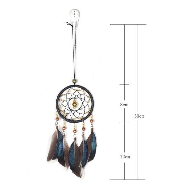 Romantic Dream Catcher Tree of Life Brown Native Handmade Traditional Dream Catcher Yin Yang 50" Long Home Decoration Feather Dream-catcher For Bedroom Wall Hanging Home Decor Wedding Party Blessing Gift