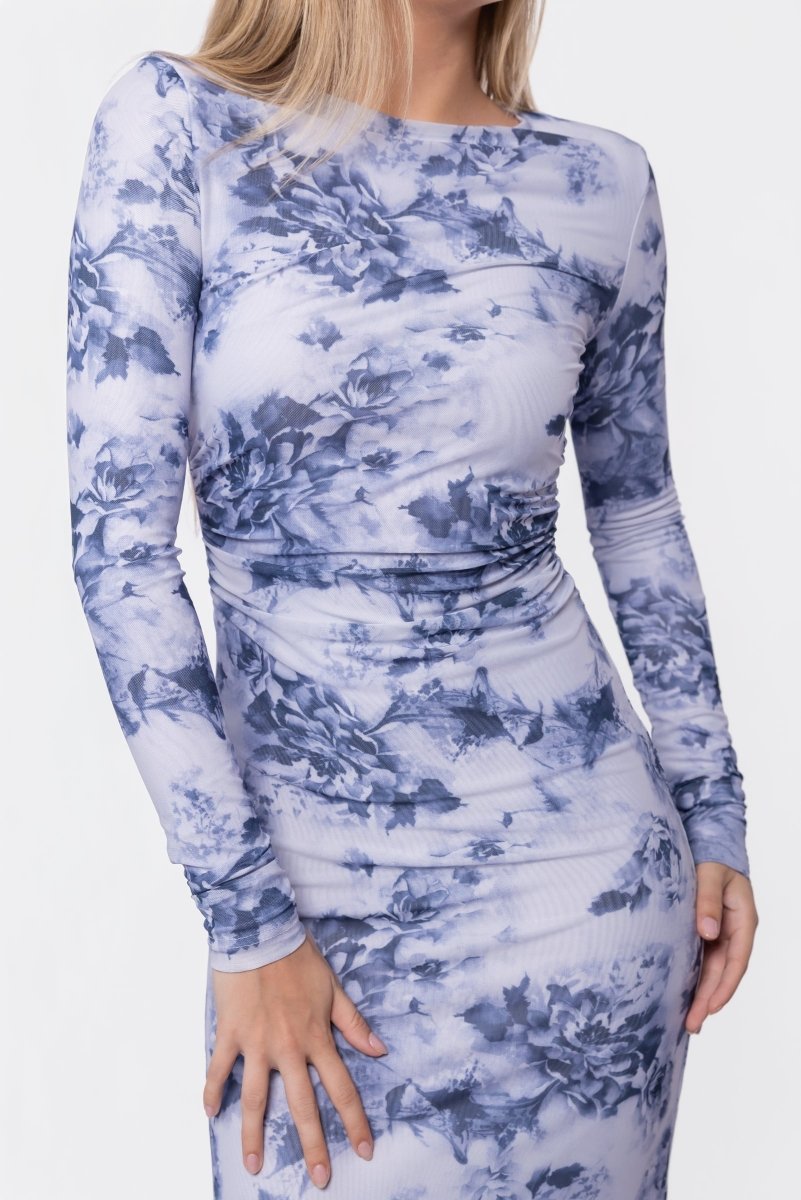 Romina Dress (White/Grey)