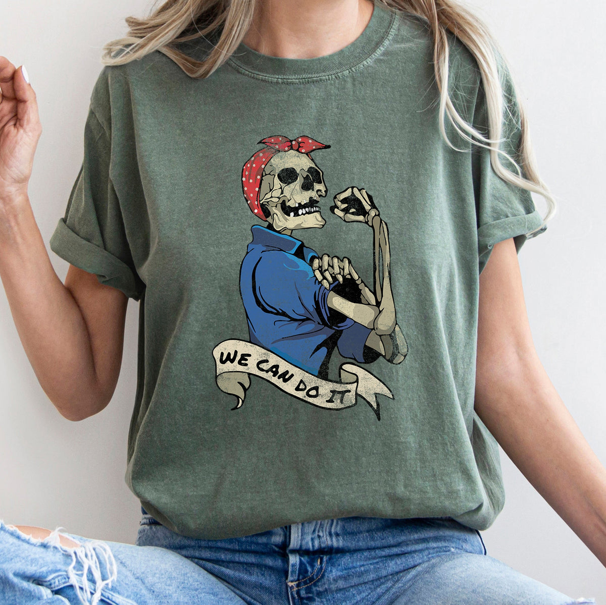 Rosie The Riveter We Can Do It Retro Halloween Iconic Poster Artwork Edition Comfort Colors Tee