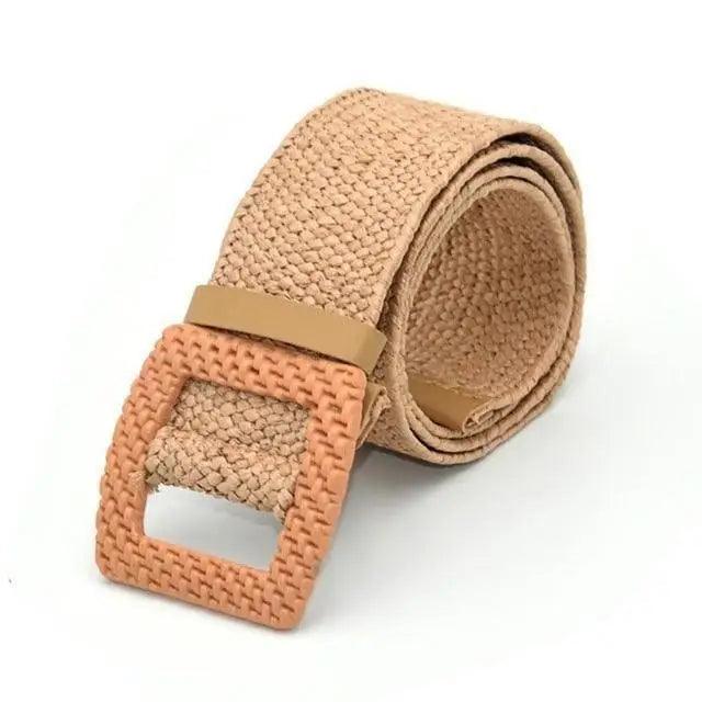 Round Wooden Smooth Buckle Waistbands For Women Vintage Design Skinny Dress Belt Charming Gift For Ladies