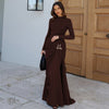 Ruched Bodycon Gown with Metal Hardware(MS233)