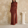 Sculptural Pleated Formal Dress(MS325)