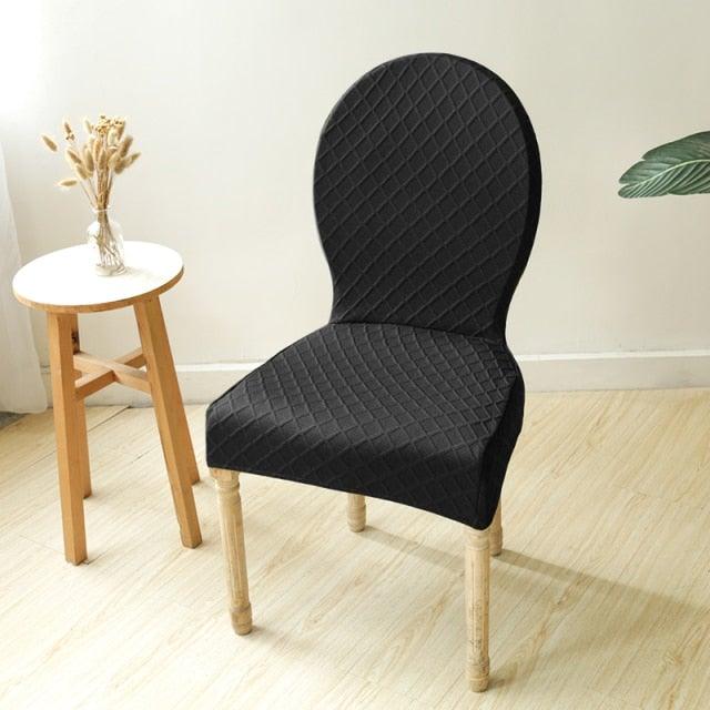 Seat Covers for Dining Room Chairs Stretch Round Home Seat Cover Jacquard Spandex Slipcovers Protector Case Chair Cover Stretch for Kitchen Hotel Banquet Stool Cover