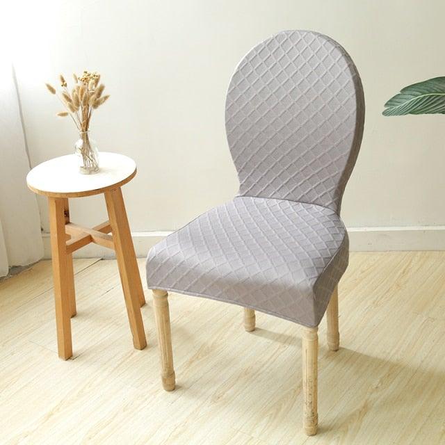 Seat Covers for Dining Room Chairs Stretch Round Home Seat Cover Jacquard Spandex Slipcovers Protector Case Chair Cover Stretch for Kitchen Hotel Banquet Stool Cover