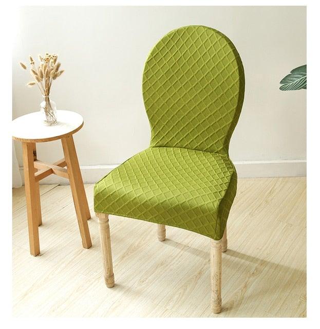 Seat Covers for Dining Room Chairs Stretch Round Home Seat Cover Jacquard Spandex Slipcovers Protector Case Chair Cover Stretch for Kitchen Hotel Banquet Stool Cover