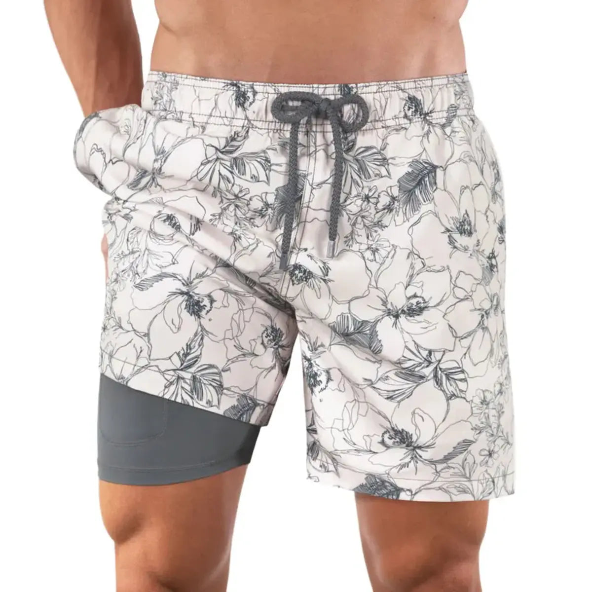Men’s Premium Compression-Lined Hybrid Shorts – Secret Garden