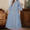 Sequin Embroidered Mesh Abaya (MA415)