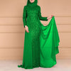 Sequin Gown Long Sleeve Fitted Maxi Dress(MS235)