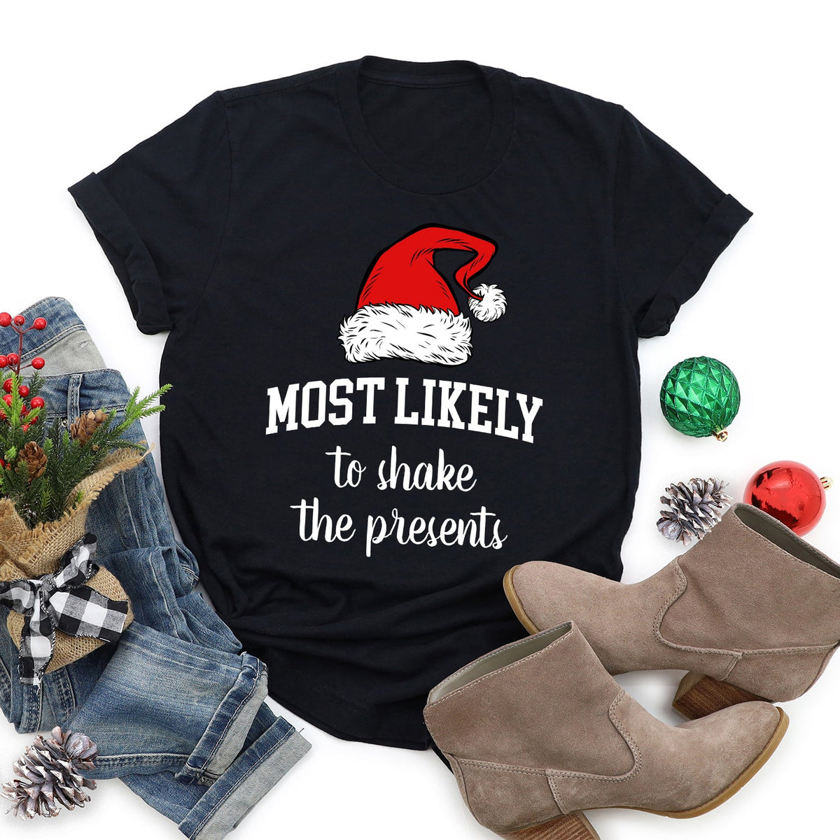 Most Likely To Christmas Family Holiday Memories And Cozy Gatherings Comfort Colors Tee