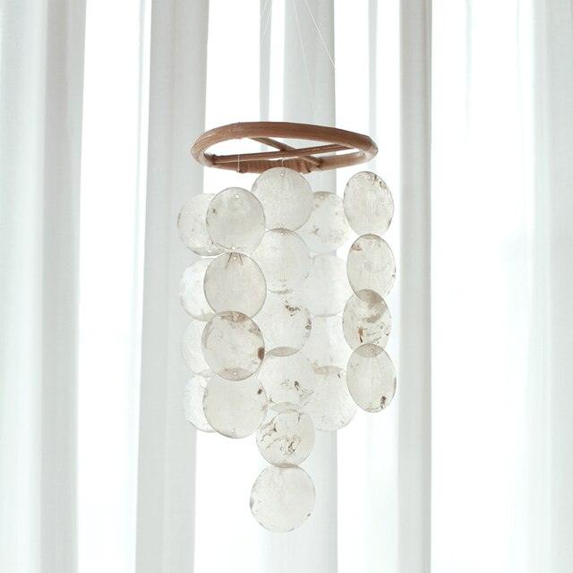 Shell Wind Chime Room Decoration Hanging Wind chime Outdoor Decoration, Bamboo Wind Chimes Unique Outdoor Handmade Chimes as Memorial Gift for Mom Family Wall Pendant Home Office