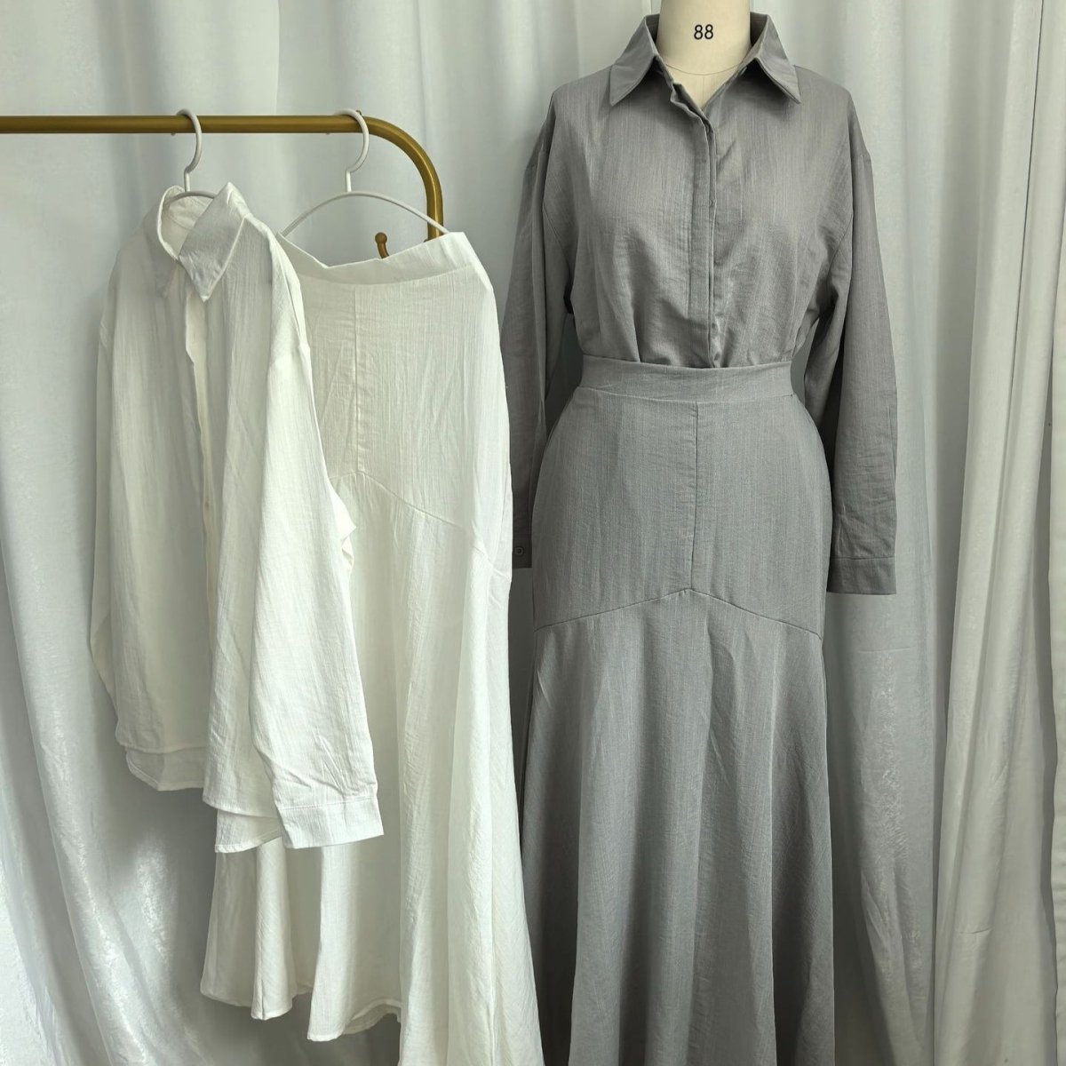 Shirt & Tiered Skirt Set(MS259)