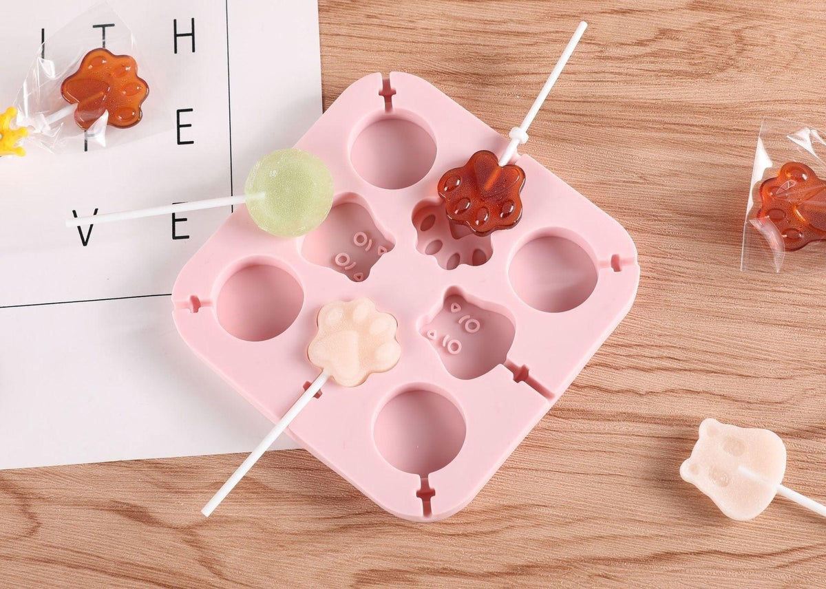 Silicone Lollipop Molds Chocolate And Candy Molds Cake Mold Variety Shapes Cake Pastry Decorating Form Silicone Bakeware Silicone Lollipop Mold Shape Of Swirl Heart Bunny Star Butterfly Little Bear Flower Sucker Molds Chocolate Hard Candy Molds