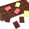 Silicone Mold 12 Cells Chocolate Mold Fondant Candy Bar Mould Cake Mode Decoration Kitchen Baking Accessories Silicone Break Apart Chocolate Molds Candy Mini Protein Energy Bar Silicone Mold