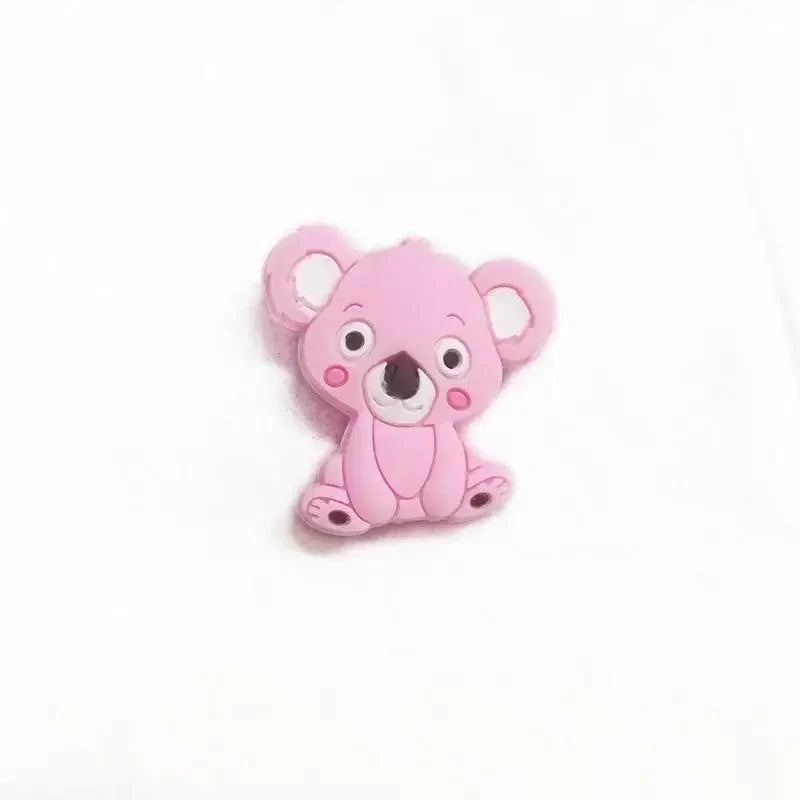 Silicone Teether Animal Koala Baby Teether Pendant Food Grade BPA Free Baby Teething Chew Charms Silicone Beads Toy