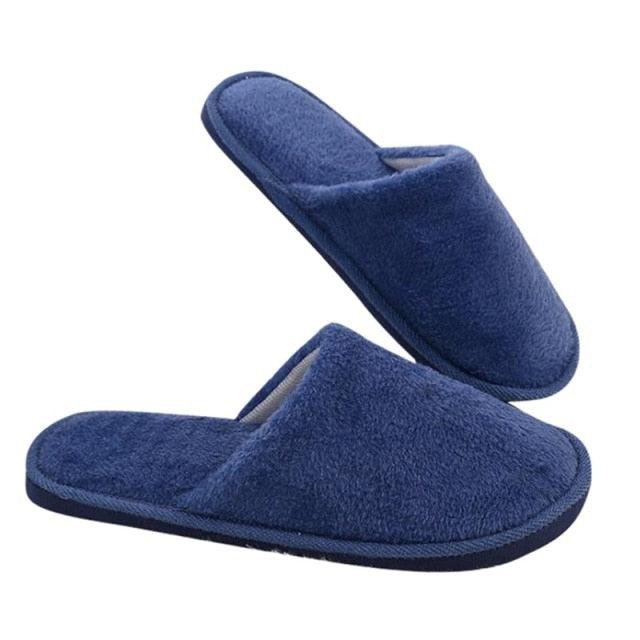 Simple Solid Soft Plush Slippers For Men And Women Winter Warm Indoor Non-slip Slippers Shoes Comfortable Memory Foam Slippers For Women's And Men's Casual House Shoes