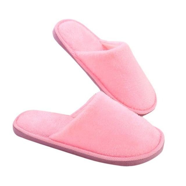 Simple Solid Soft Plush Slippers For Men And Women Winter Warm Indoor Non-slip Slippers Shoes Comfortable Memory Foam Slippers For Women's And Men's Casual House Shoes