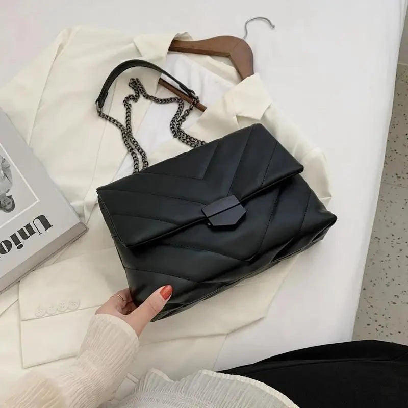 Sizzling Embroidery Thread Small PU Leather Crossbody Bags For Women And Girls Trending Female Shoulder Handbags