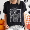 Skeleton And Coffee Retro Halloween Comfort Colors Tee