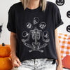 Skeleton Juggling Retro Halloween Night Party Scene Illustration Comfort Colors Tee