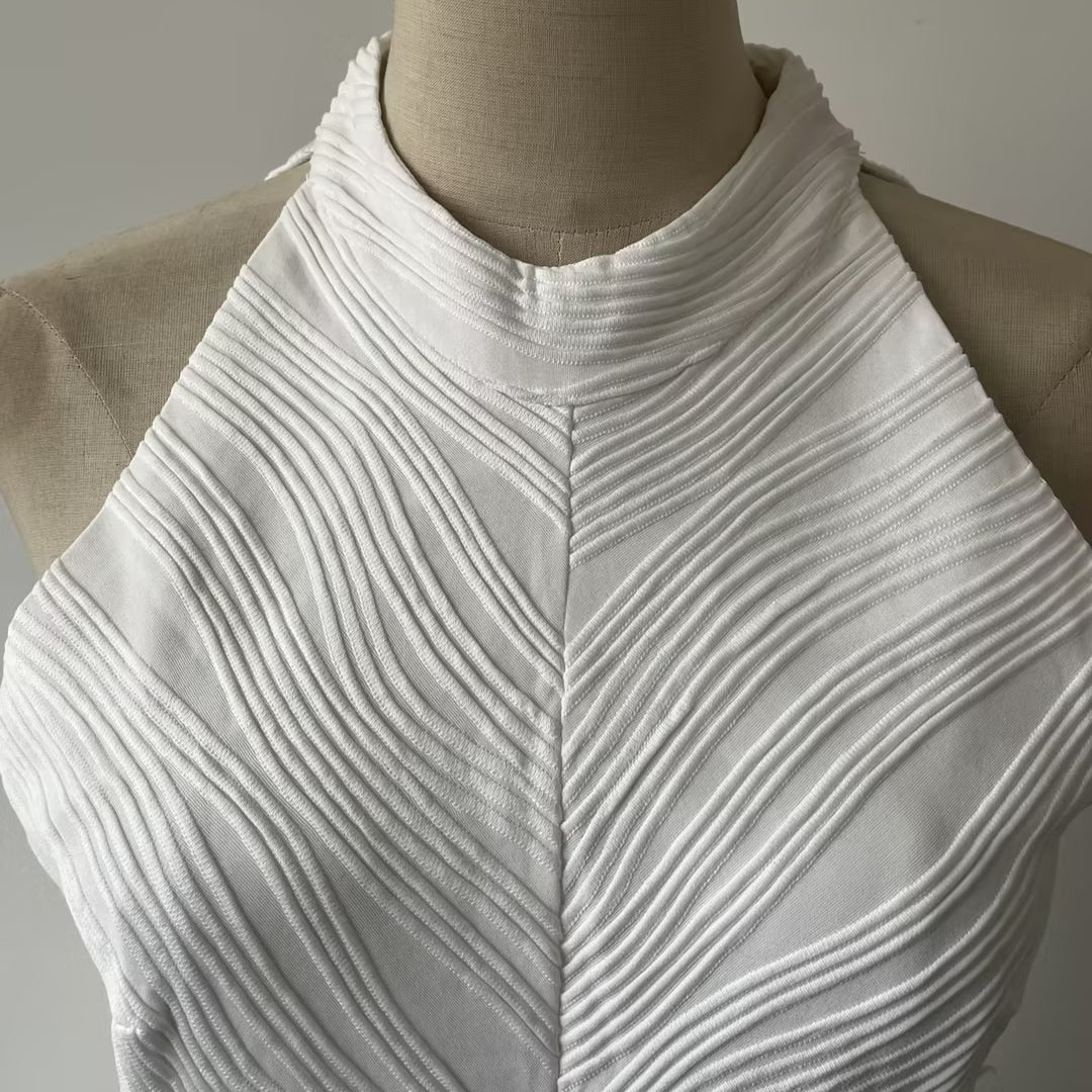 Sleeveless High Neck Gown(MS362)