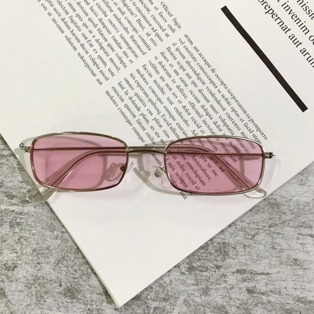 Slender Square Sunglasses Retro Metal Frame Square Sunglasses  Small Vintage & Retro Style Sunglasses Shades Of Rectangle Sunglasses For Women Classic Vintage & Metal Square Frame Sun Glasses Eyewear For Men & Women