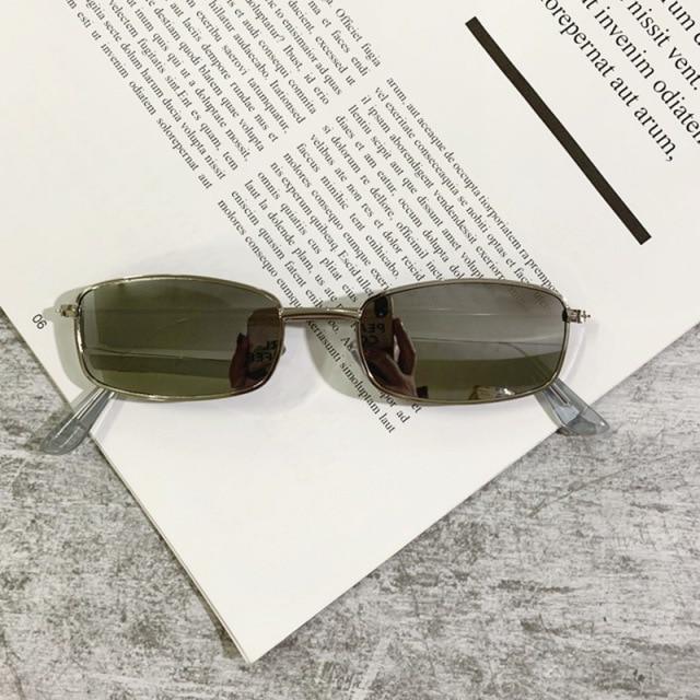 Slender Square Sunglasses Retro Metal Frame Square Sunglasses  Small Vintage & Retro Style Sunglasses Shades Of Rectangle Sunglasses For Women Classic Vintage & Metal Square Frame Sun Glasses Eyewear For Men & Women