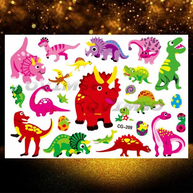 Small 3D Dinosaur Temporary Sticker Tattoos Colorful Tiny Tattoos For Party Children
