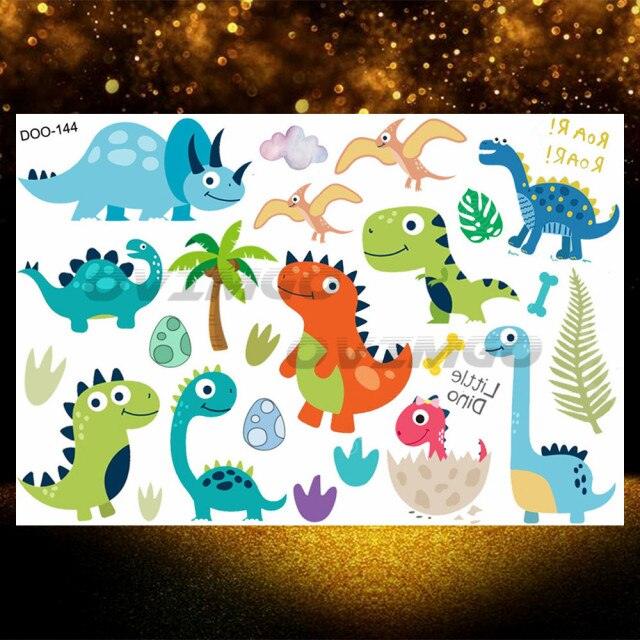 Small 3D Dinosaur Temporary Sticker Tattoos Colorful Tiny Tattoos For Party Children