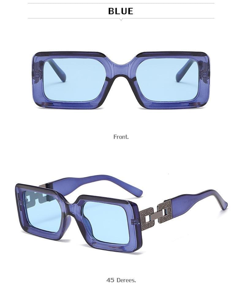 Small Size Rectangle Shape Sunglasses For Women & Men New Retro Style Square Branded Design New Fashionable  Hip Hop Sun Glasses For Female