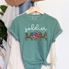 Soldier Mom Proud Military Family Support And Service Recognition Comfort Colors Tee