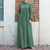 Stand-Collar Zipper Cardigan with Pockets | Modest Long Maxi Dress Abaya(MA155)
