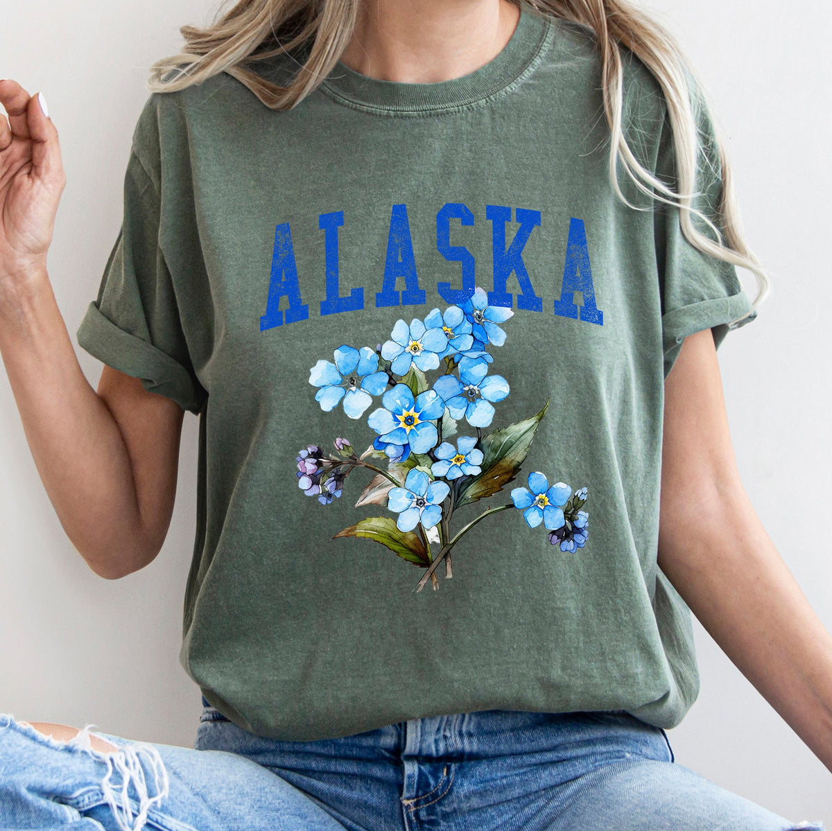 Alaska State Flower Comfort Colors Tee
