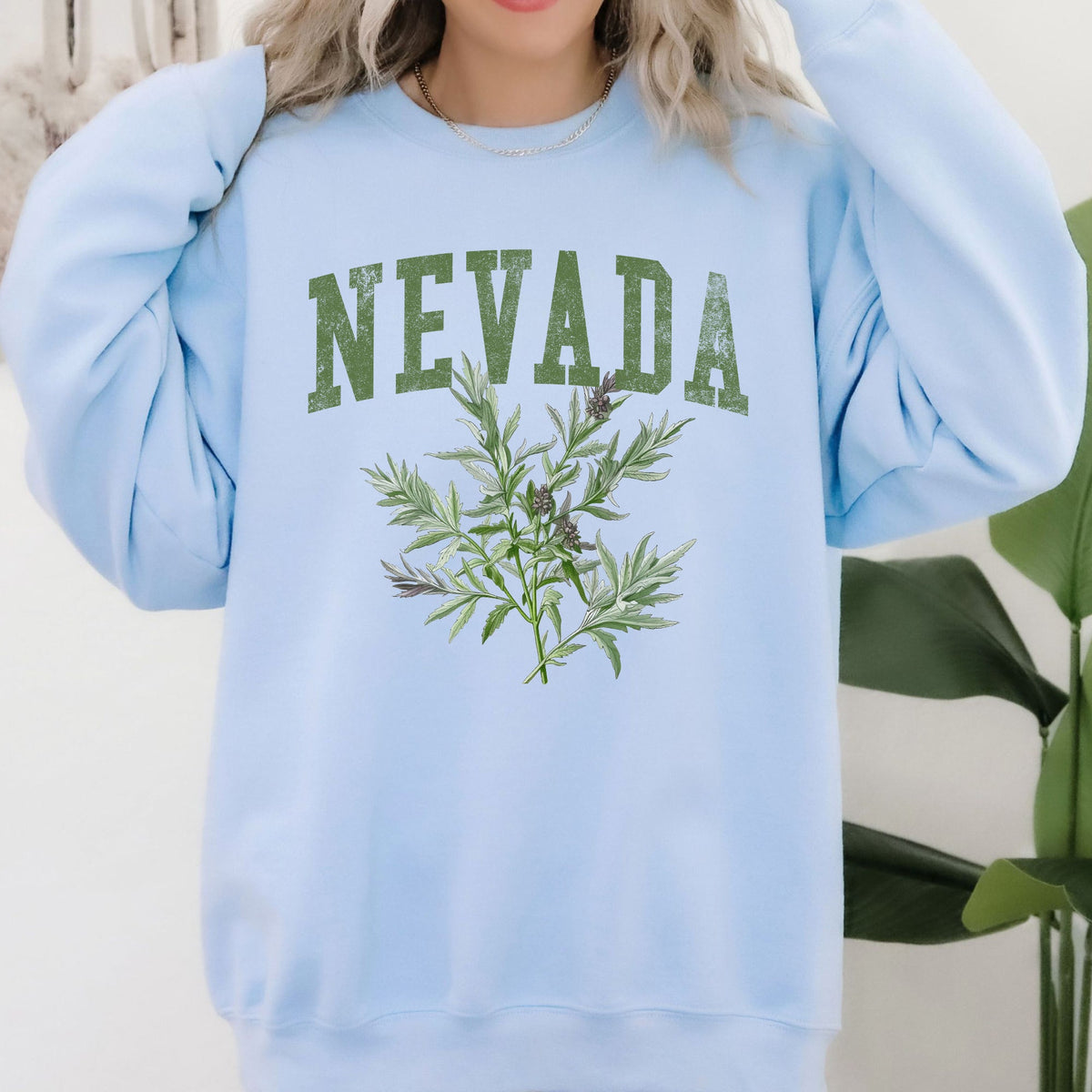 Nevada State Flower Botanical Illustration Nature Inspired Graphic Art Print Sweatshirt
