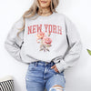 New York State Flower Botanical Motif Vintage Edition Premium Soft Fleece Sweatshirt