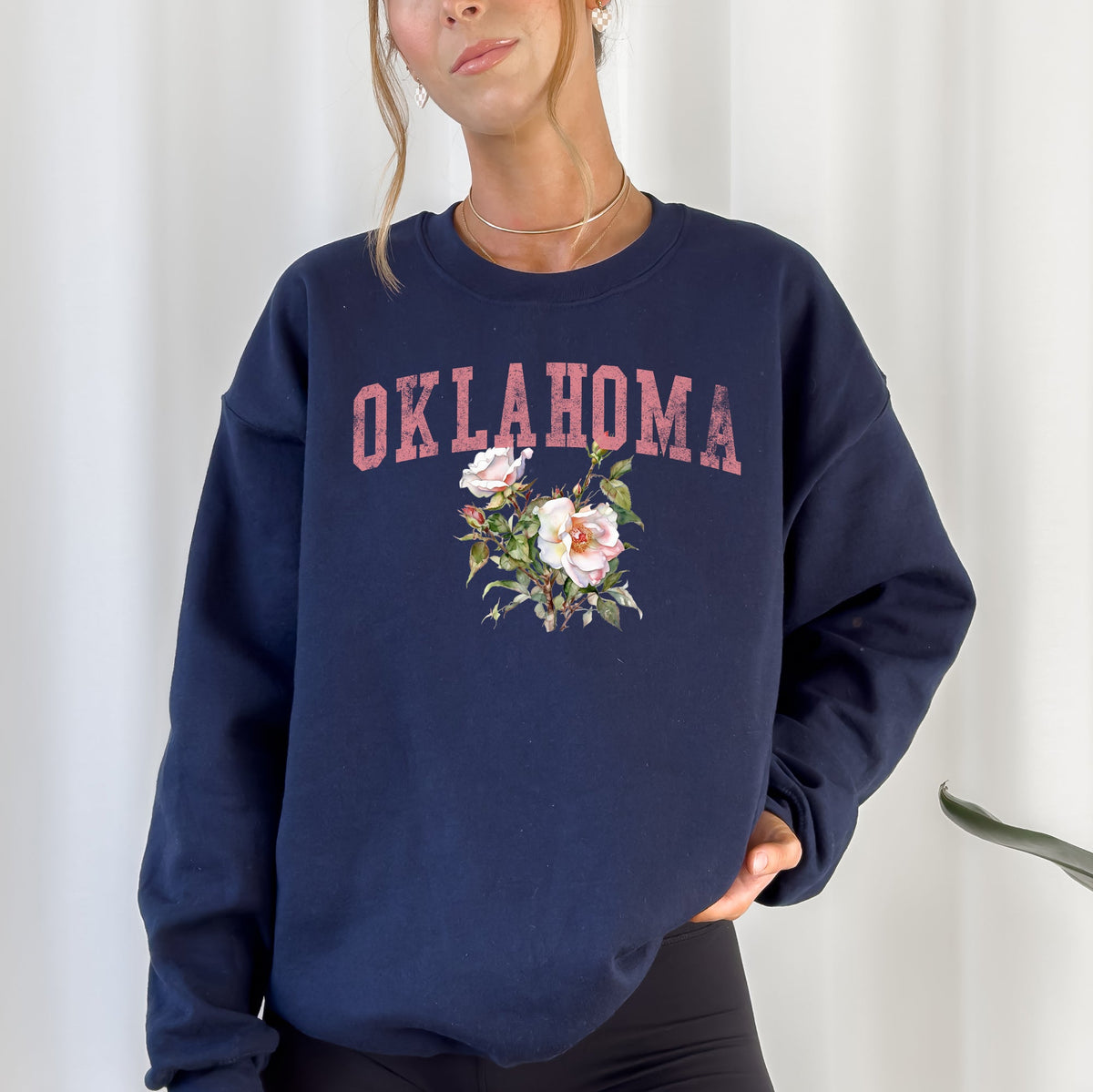 Oklahoma State Flower Bold State Pride Graphic Artwork In Premium Comfort Sweatshirt