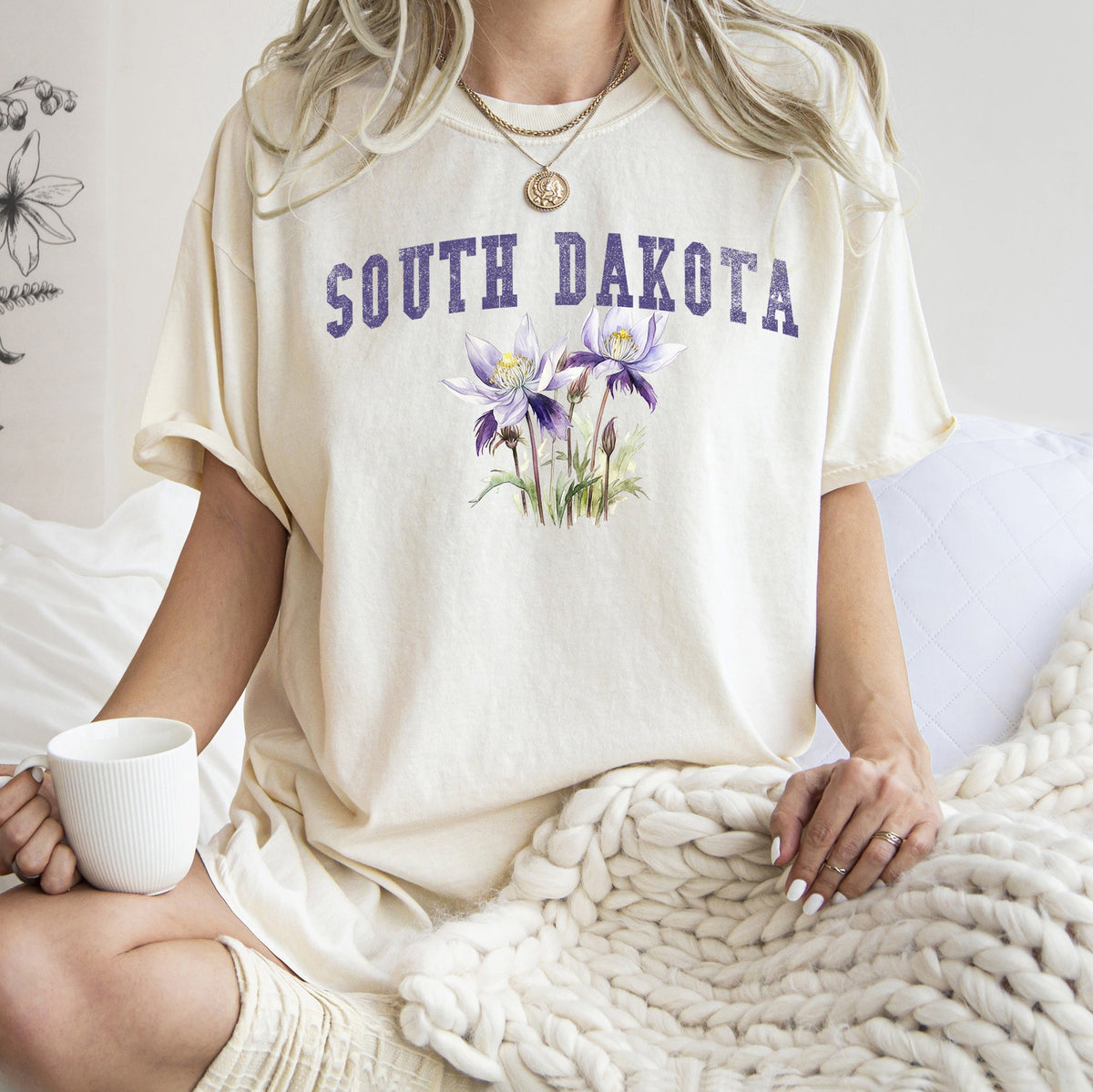 South Dakota State Flower Comfort Colors Tee