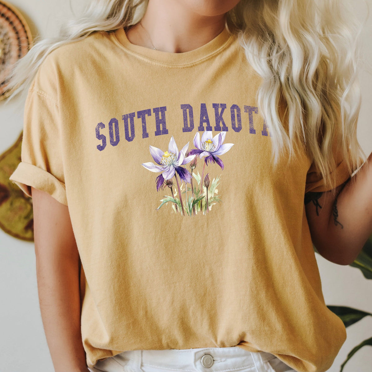 South Dakota State Flower Comfort Colors Tee
