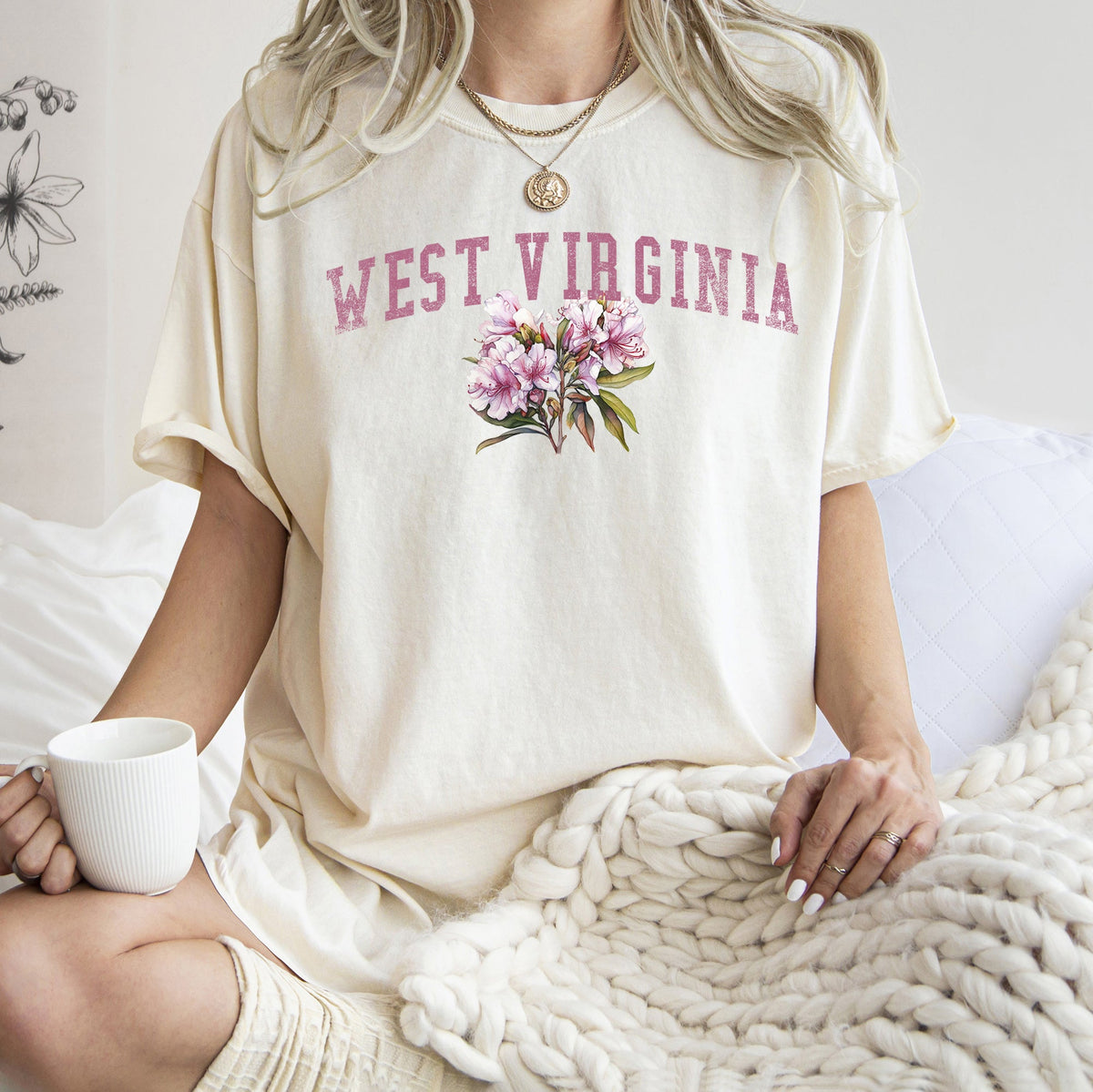 West Virginia State Flower Comfort Colors Tee
